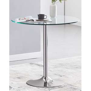 Dante Round Clear Glass Dining Table With Chrome Base - UK