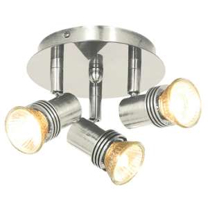 Decco 3 Lights Round Spotlight In Satin Silver - UK
