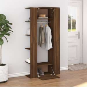 Deion Wooden Hallway Storage Cabinet In Brown Oak - UK