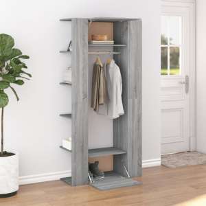 Deion Wooden Hallway Storage Cabinet In Grey Sonoma Oak - UK