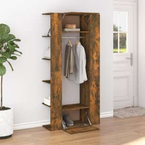 Deion Wooden Hallway Storage Cabinet In Smoked Oak - UK