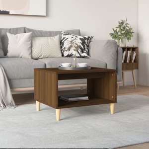 Demia Wooden Coffee Table With Undershelf In Brown Oak - UK