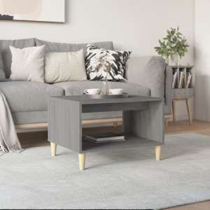 Demia Wooden Coffee Table With Undershelf In Grey Sonoma Oak - UK