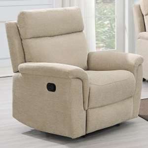 Dessel Chenille Fabric Manual Recliner Chair In Natural - UK