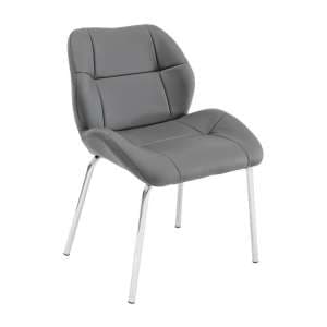 Dinky Bistro Faux Leather Dining Chair In Grey - UK