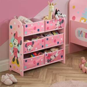 Disney Minnie Mouse Childrens Wooden Storage Cabinet In Pink - UK