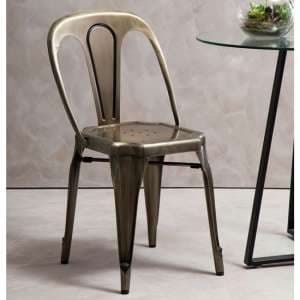 Dschubba Metal Dining Chair In Brass - UK