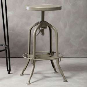 Dschubba Steel Industrial Style Adjustable Stool In Champagne - UK