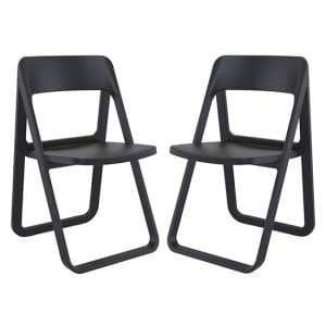 Durham Black Polypropylene Dining Chairs In Pair - UK