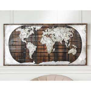 Earth Picture Metal Wall Art In Brown And Silver - UK