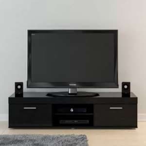Edged High Gloss TV Stand Large In Black - UK