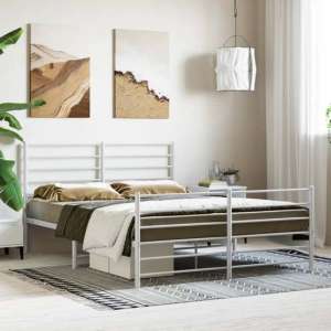 Eldon Metal Small Double Bed In White - UK