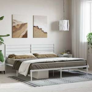 Eldon Metal Super King Size Bed With Headboard In White - UK