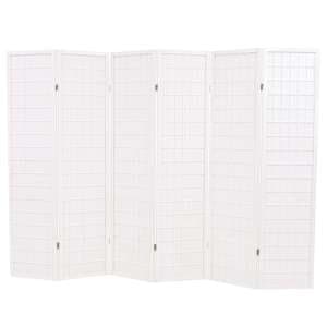 Elif Folding 6 Panels 240cm x 170cm Room Divider In White - UK
