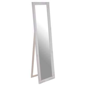 Elizak Rectangular Floor Standing Cheval Mirror In White Frame - UK