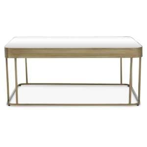 Ellice Clear Glass Top Coffee Table With Gold Metal Frame - UK