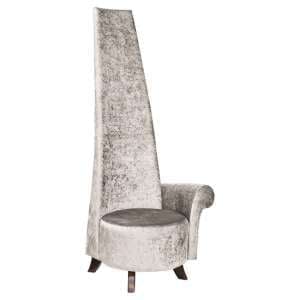 Ergo Potenza Chair In Silver Crush Fabric With Wooden Feet - UK