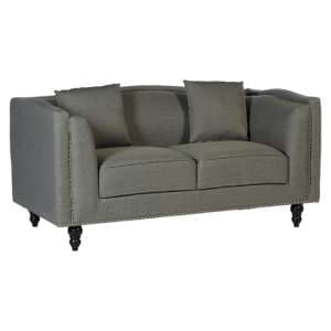Essence Upholstered Fabric 2 Seater Sofa In Grey - UK