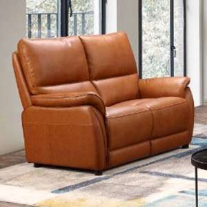 Essex Leather Electric Recliner 2 Seater Sofa In Tan - UK