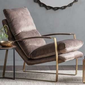Fabian Velvet Lounge Chaise Chair With Metal Frame In Mineral - UK