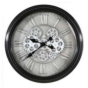 Factona Glass Wall Clock With Anthracite And Silver Metal Frame - UK
