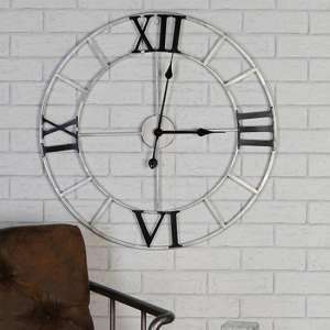 Factory Metal Wall Clock In Silver And Anthracite - UK