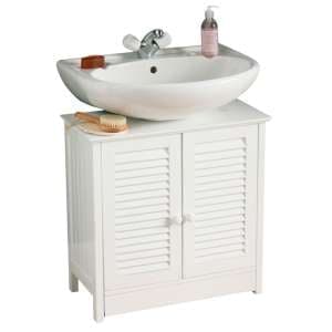 Fargo White Wooden Under Sink Bathroom Cabinet In White - UK
