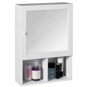 Fargo Wooden Bathroom Mirrored Cabinet In White - UK