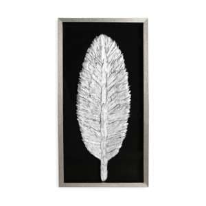Feather Painting Wooden Wall Art In Antique Silver Frame - UK