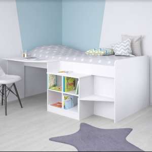 Feltner Contemporary Cabin Bed In White - UK