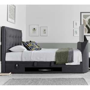 Felton Ottoman Pendle Fabric King Size TV Bed In Slate - UK