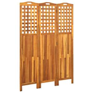 Filiz 3 Panels 121cm x 2cm x 170cm Room Divider In Acacia Wood - UK