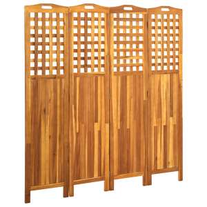 Filiz 4 Panels 161cm x 2cm x 170cm Room Divider In Acacia Wood - UK