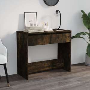 Finley Wooden Console Table With 2 Drawers In Smoked Oak - UK