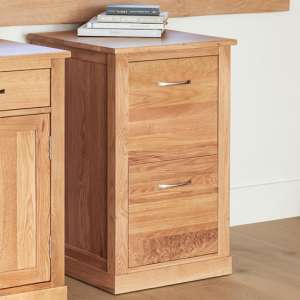 Fornatic Wooden Filing Cabinet In Mobel Oak With 2 Drawers - UK