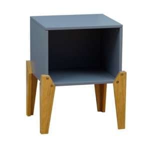 Fremont Contemporary Wooden Bedside Table In Grey - UK