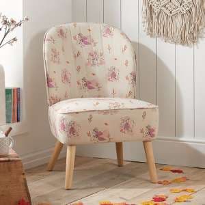 Frozen Fabric Childrens Accent Chair In White - UK