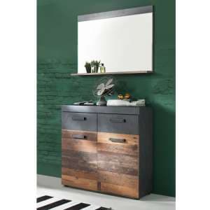 Saige Hallway Stand 1 In Old Wood And Graphite Grey - UK