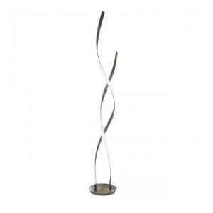 Galla Twisted Floor Lamp Tall In Satin Nickel - UK