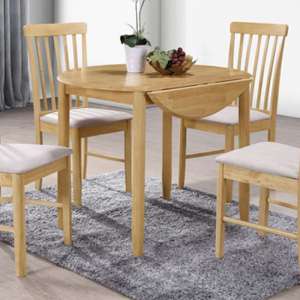Garnet Round Drop Leaf Dining Set With 2 Chairs - UK