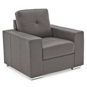Gemonian Bonded Leather 1 Seater Sofa In Grey - UK