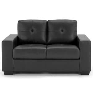 Gemonian Bonded Leather 2 Seater Sofa In Black - UK