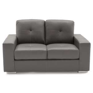 Gemonian Bonded Leather 2 Seater Sofa In Grey - UK