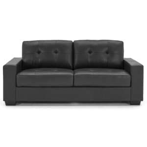 Gemonian Bonded Leather 3 Seater Sofa In Black - UK
