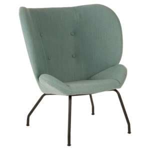Giausar Fabric Bedroom Chair With Black Metal legs In Green - UK