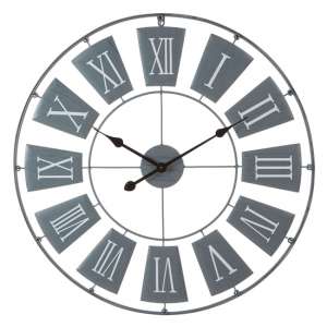 Givoa Large Metal Contemporary Wall Clock In Grey - UK