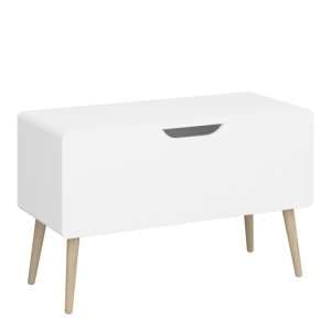 Giza Wooden Toy Box In Pure White - UK