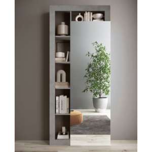 Hanmer High Gloss Coat Hanger Cabinet 2 Doors In White Concrete - UK