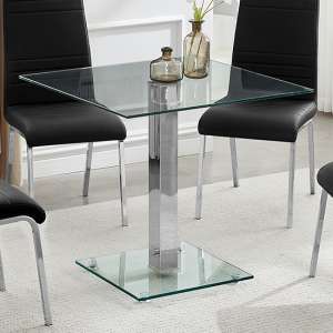 Hartley Clear Glass Top Bistro Dining Table With Glass Base - UK