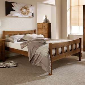 Havanan Wooden King Size Bed In Pine - UK